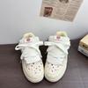 Niche cranberry color scheme bread shoes female ins student white shoes 2025 summer new versatile casual shoes