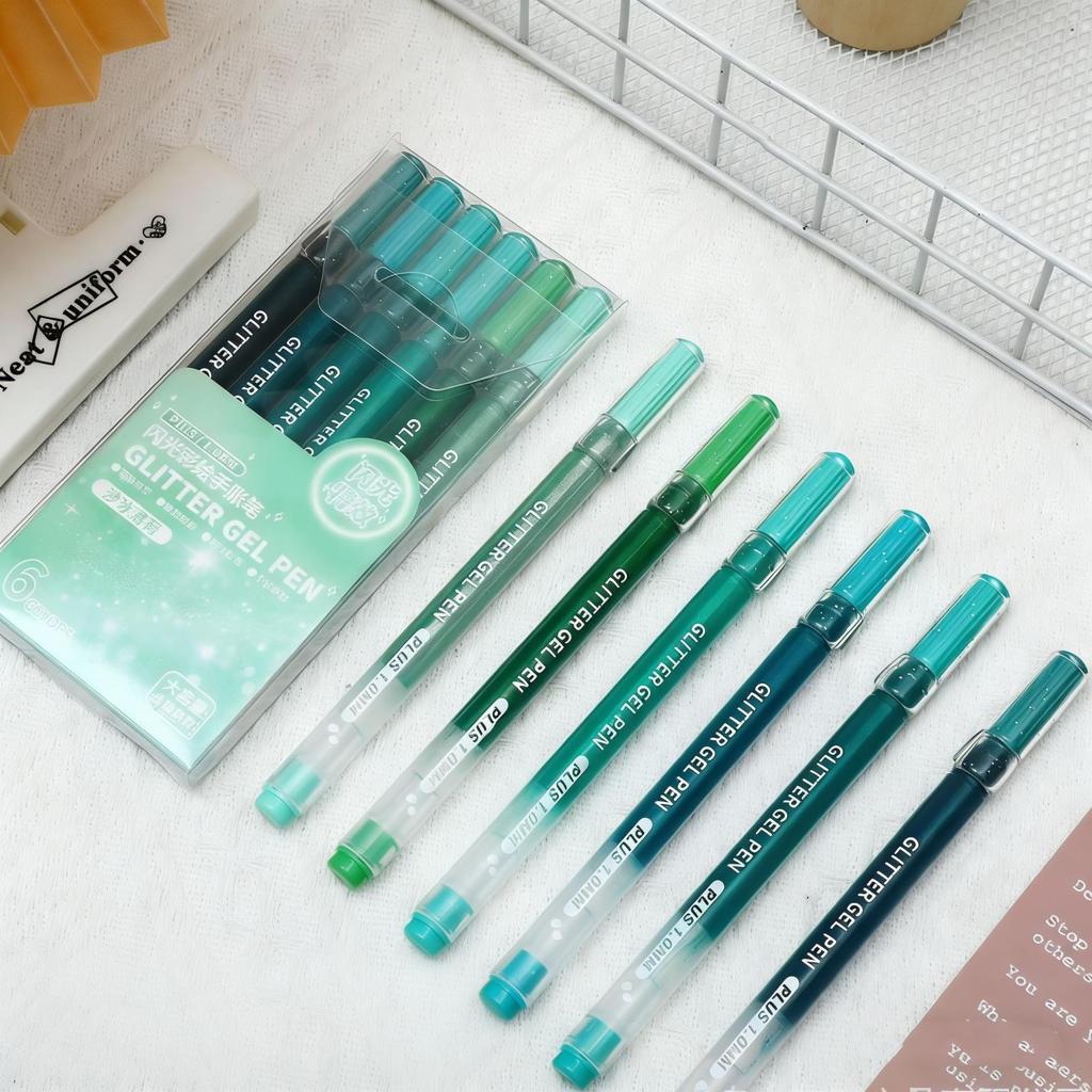 Set of 6-24 Metallic Glitter Gel Pens 1.0 mm Color Ballpoint Pen Book Card Long Lasting Writing Drawing Marking Coloring DIY Art