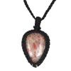 Sunstone Macrame Necklace Handmade Natural Bohemian Crystal Choker Healing