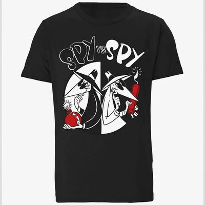 VTG Spy Vs Spy Cartoon T-shirt Black Unisex Cotton All Sizes JJ3432
