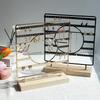 Earring Display Holder,Metal 3 Layers Jewelry Storage Organizer Wood Base Stand Tree,Bracelet Necklace Ear Stud Rack Gift