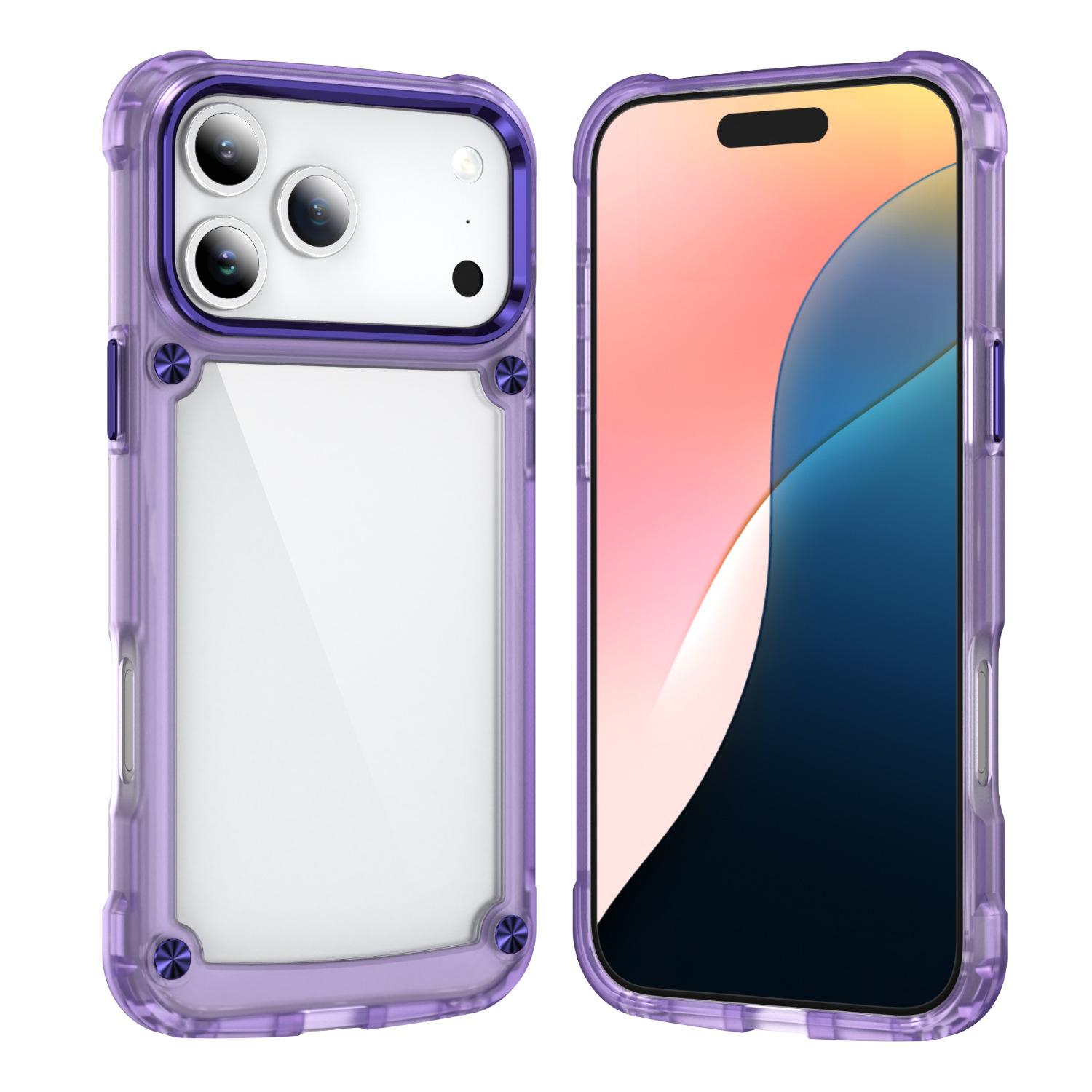 

Mobile Phone Case for Apple 16ins Style Simple TPU Transparent Shell PC Soft Edge Hard Shell for IPhone17pm Mobile Phone Case For iPhoneXS