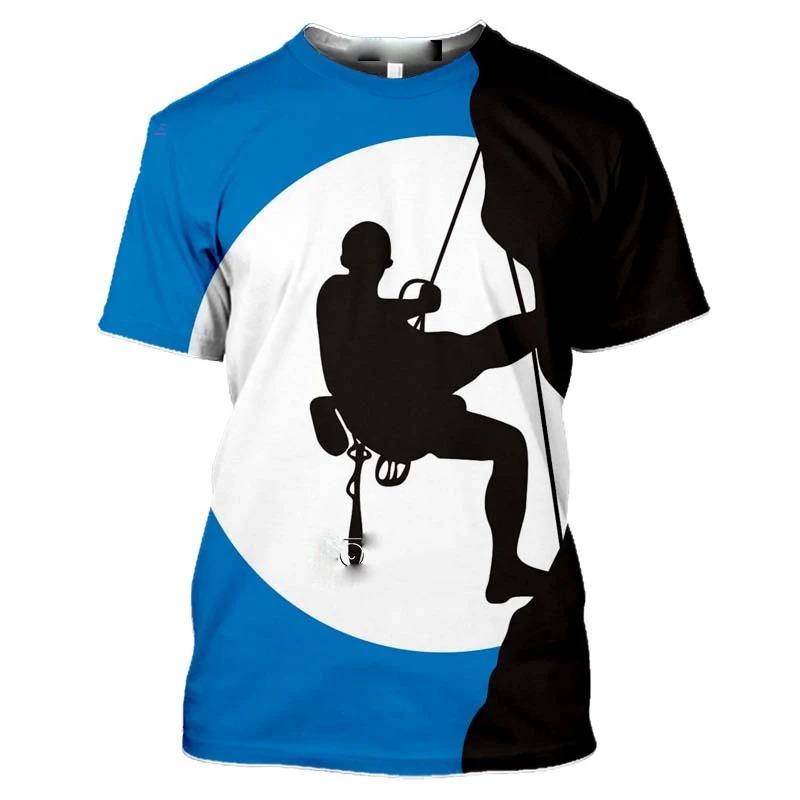 Mountain Climbing Hiking 3d Print Men's T-shirt Women T Shirt Men Summer Tees Casual Fitness