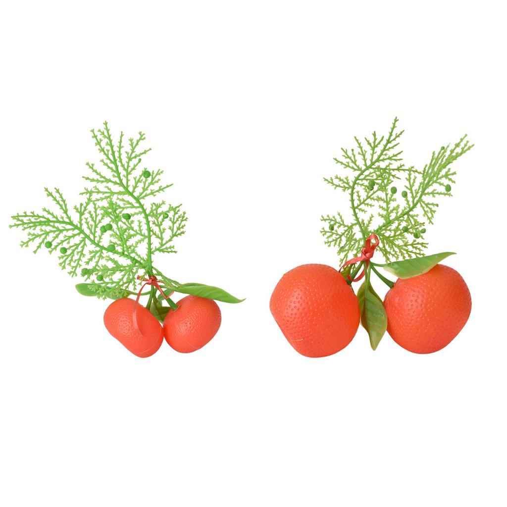 10Pieces Realistic Artificial Orange with Leaf Simulation Tangerines Fruit Models for Shop Display Home Party Decoration