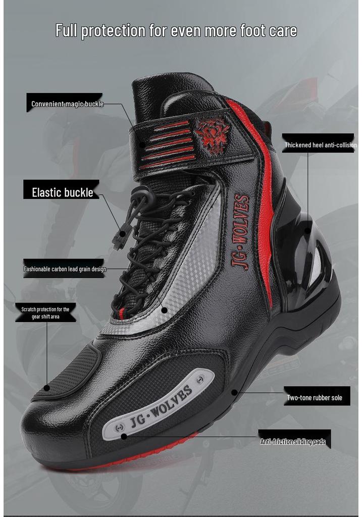 Windproof Motorcycle Riding Shoes, All-Season, Waterproof, Anti-Slip, Wear-Resistant, for Men & Women.
