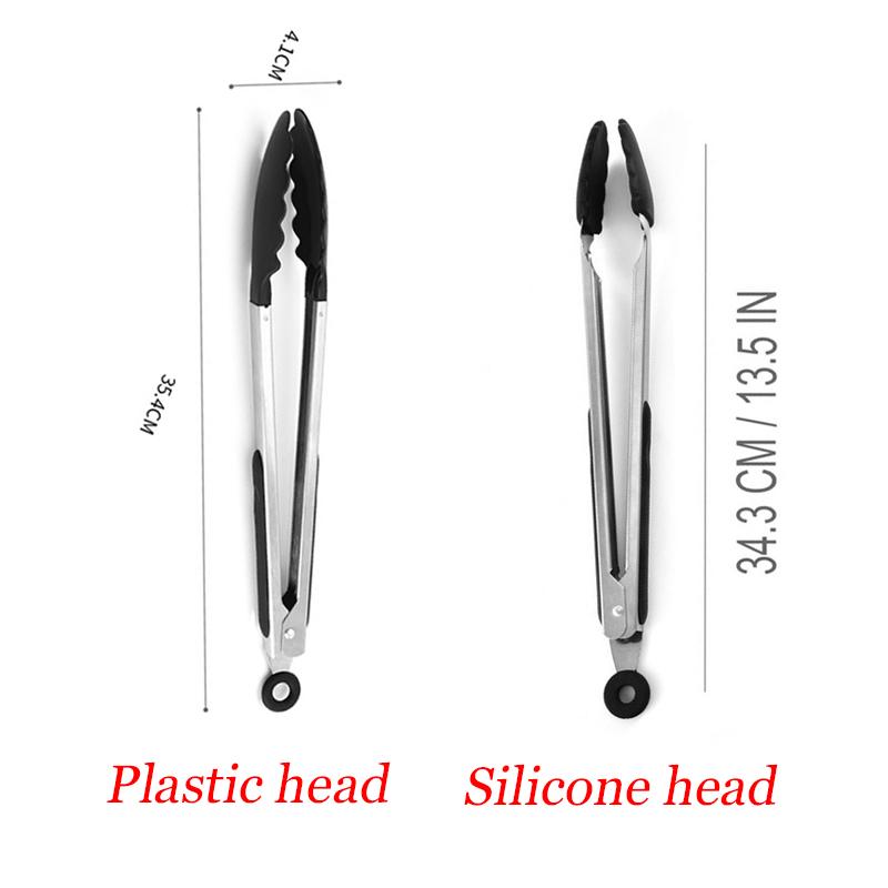 1PC BBQ Grilling Tong Salad Cake Dessert Serving Food Tongs Stainless Steel Barbecue Clips Clamp Baking Food Kitchen Tool