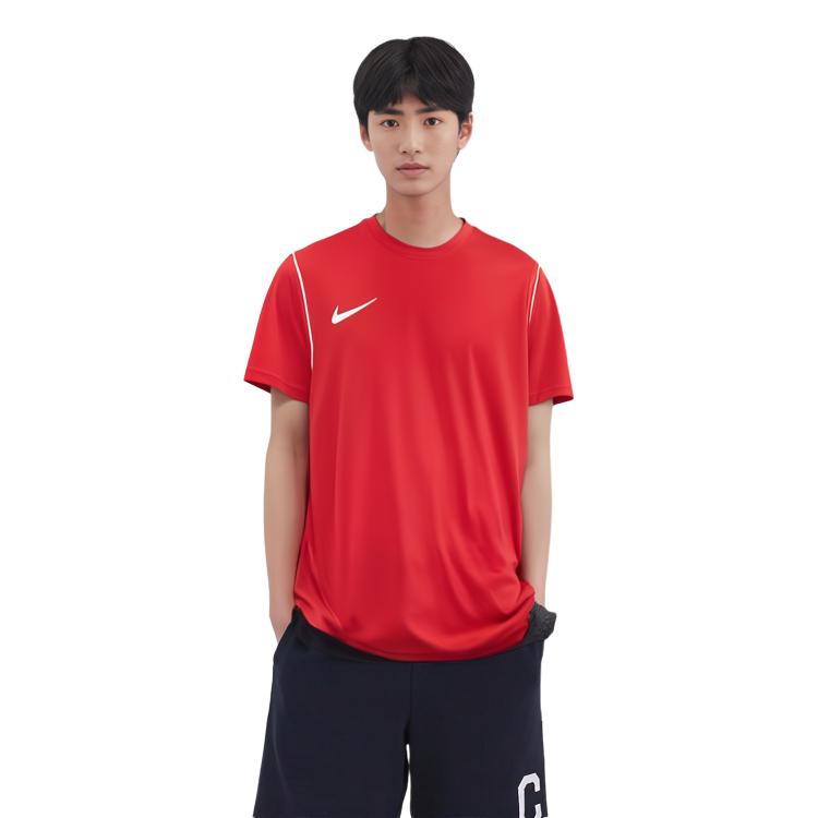 Nike T Shirts Men's Red Crew Neck Moderate Straight Fit BV6883-657