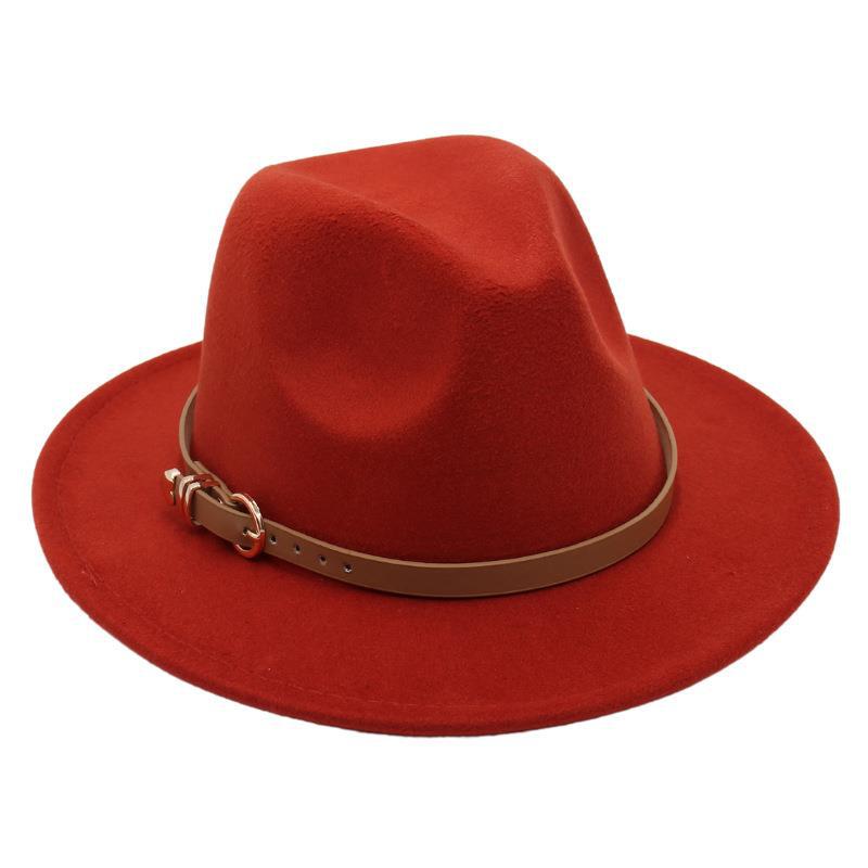 Europe And The United States New Top Hat British Party Jazz Hat Fedora Foreign Trade Woolen Felt Hat Big Brim Trendy Hat