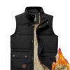 Large Size Winter Warm Casual Outwear Sleeveless Jacket Male Waistcoat Multi Many Pocket Vest