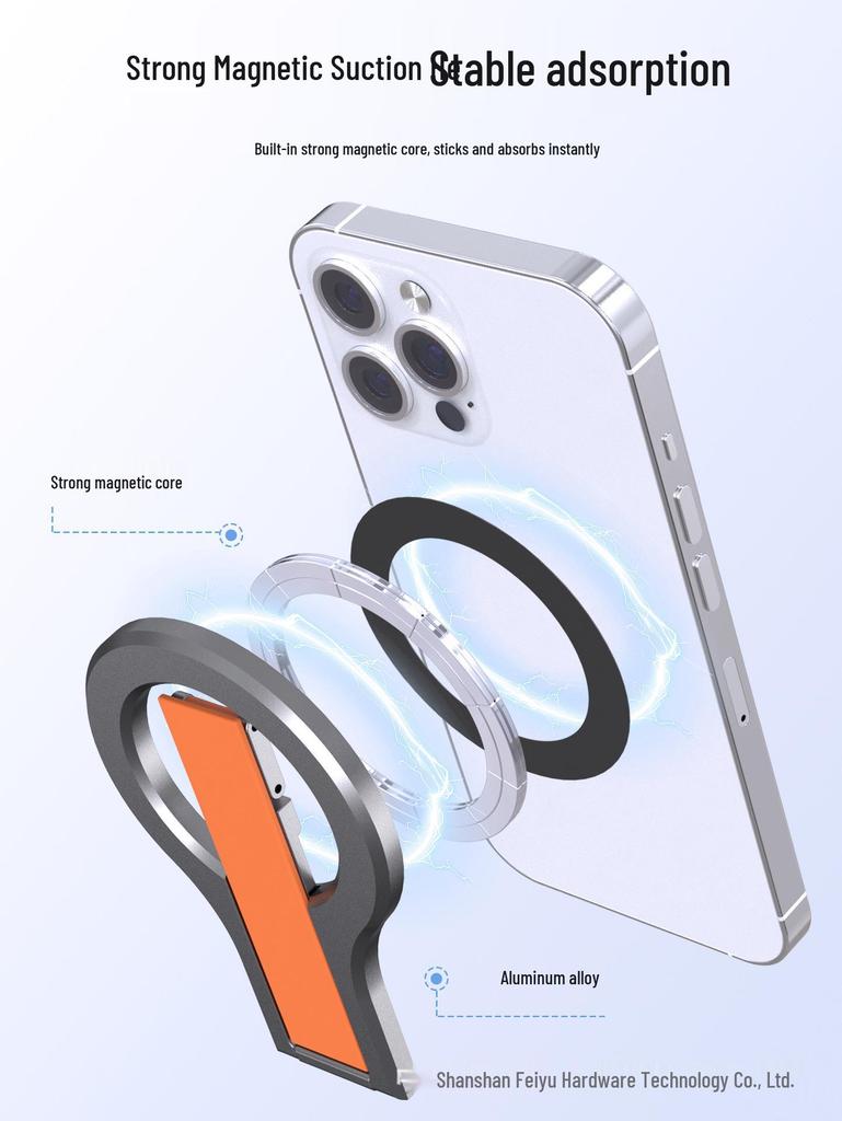 Double-Sided MagSafe Magnetic Wristband Phone Holder & Rotating Aluminum Desktop Stand