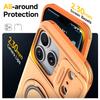 Armor Case For iPhone 17 16e 17e 12 13 14 15 16 Pro Max Plus Slide Camera Protective Magnetic Ring Holder With Card Cover Funda
