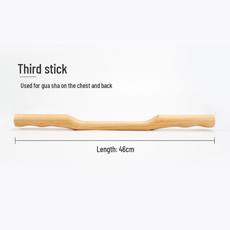 Beech Wood Rolling Pin Massager for Whole Body Gua Sha Therapy and Meridian Massage with Eight and Ten Beads