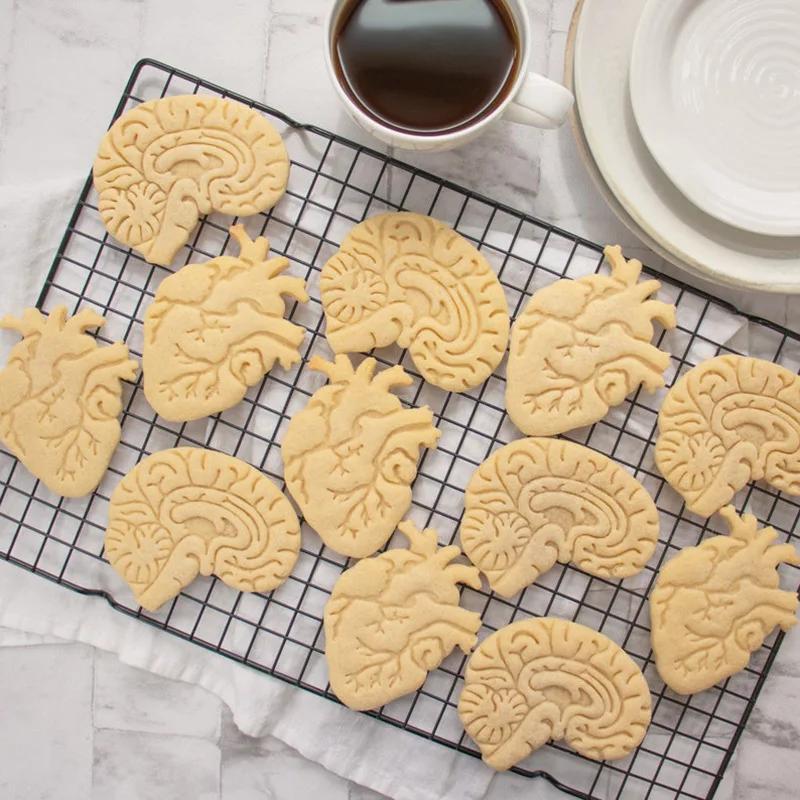 Human Organs Cookie Cutter Heart Brain Shape Fondant Icing Biscuit Mold Party Cake Decoating Baking Tools Kitchen Accessories