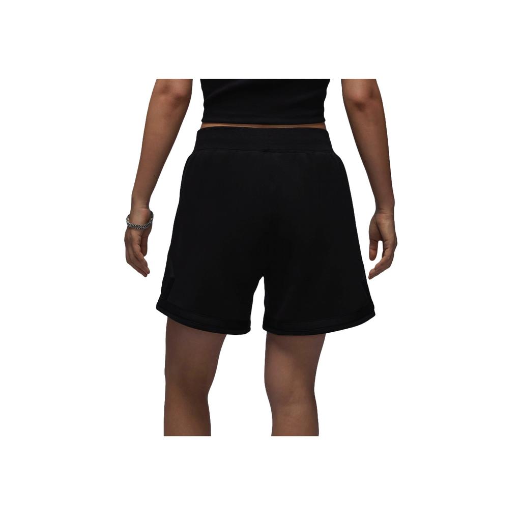 Jordan As W J Flt Flc Dmnd Short 24 Embroidered Logo Comfortable Breathable Lace-Up Casual Shorts Women Shorts Black FV7057-010