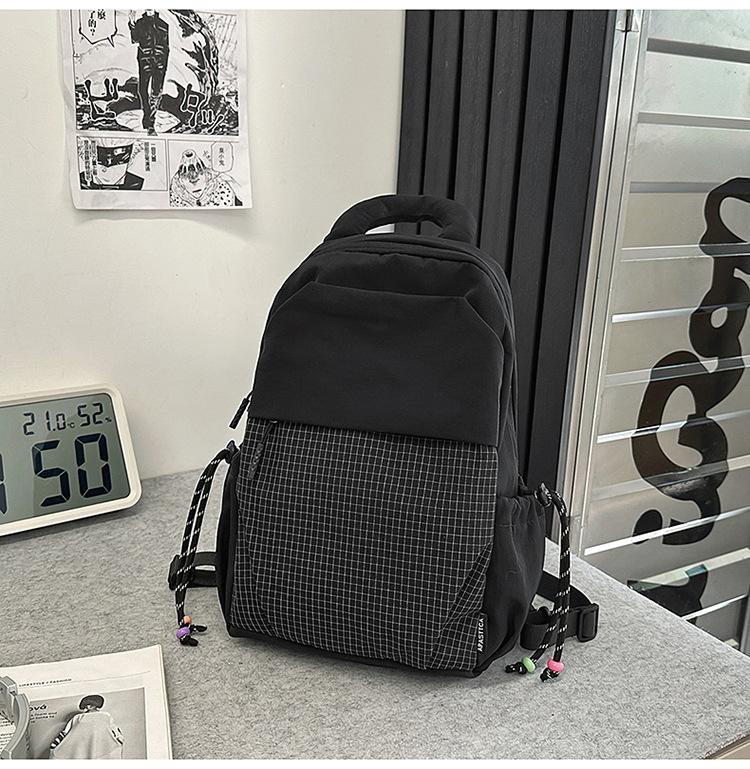 Schoolbag Small Backpack Men's and Women's Outdoor Lightweight Multipurpose Sports Riding Backpack Fashion Contrast Color Flat Casual Breast Bag