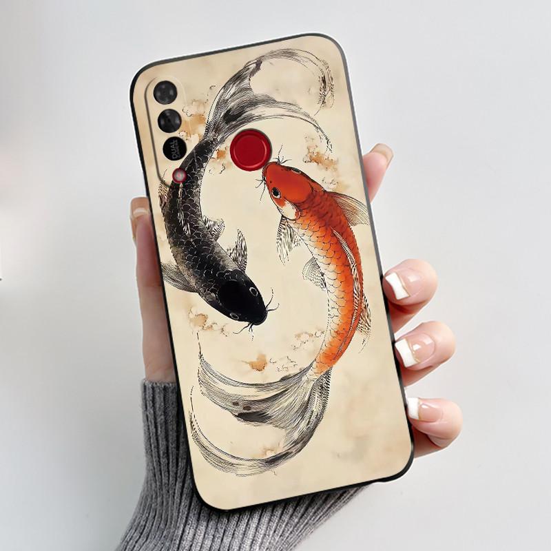 Phone Case For Itel S15/S15 Pro Candy Color Jelly Soft Shockproof Black Cover Trendy Style Painted Pattern Casing