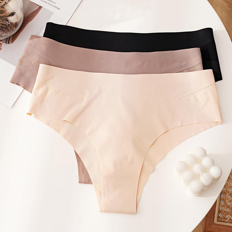 Nahtlose Slips Damen Slips Eis-Seide Niedrige Taille Unterwäsche Lingerie Intimates