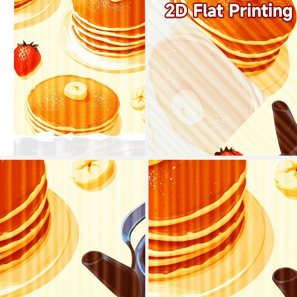 Set Of 2 Flat Printing Curtains Without Rod Fruity Pancake Delight Valentine Is Day Holiday Versatile Polyester Fabric Curtain Made