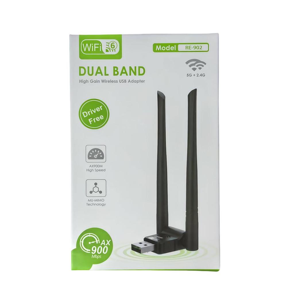 Driver-Free 5G Dual-Band USB WiFi Adapter with 1300M Gigabit Speed