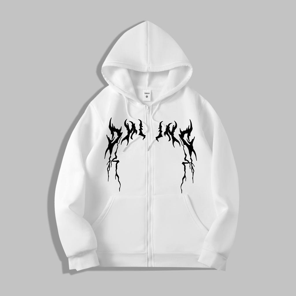 Pánská mikina na zip - Mikiny pro muže Y2K Vintage Dlouhý rukáv Mikina Streetwear Pulovr s kapsou