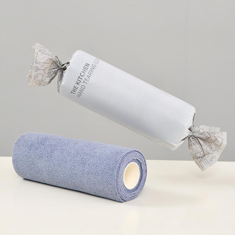 Cleaning Wipe Household Kitchen Cloth Microfiber Towel Rolls Dish Rags Wash Paper Towel Replacement 1 Roll of 20 Sheets