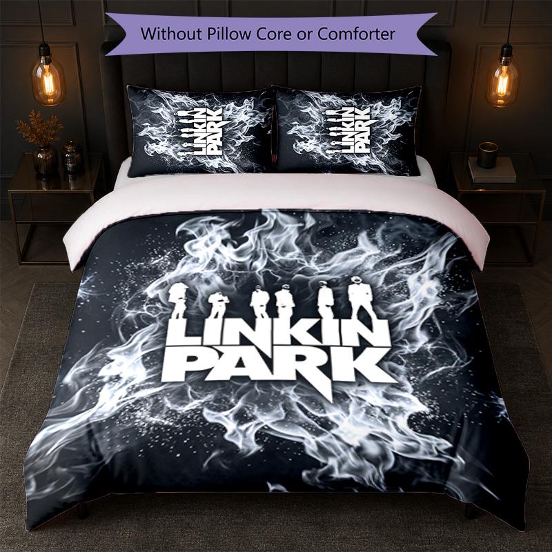 Linkin Park Print 3Pcs Bedding Set Duvet Cover With Two Pillowcases Soft Bed Linen For Household Bedroom