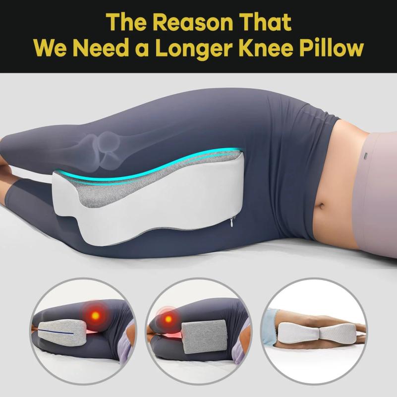 Memory Foam Large Leg & Knee Pillow for Side Sleeping - Between Legs Pillow for Sciatica, Back, HIPS, Knees, Joints Discomfort