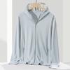 1011 UPF0 + Sunshade Clothing Summer Ice Silk Sunscreen Clothing UV-shielding Men's and Women's Clothing Jackets
