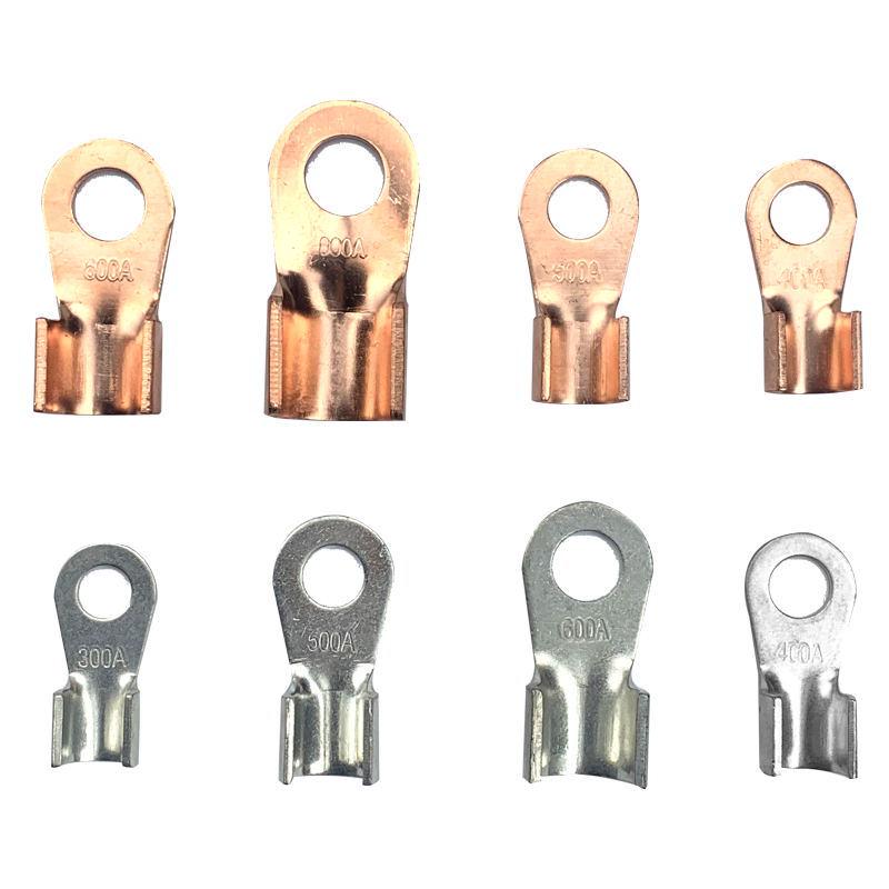 Purple Copper Open Nose Crimp Terminals: OT Copper Lugs 10A-1000A, Tinned Electrical Wire Connectors