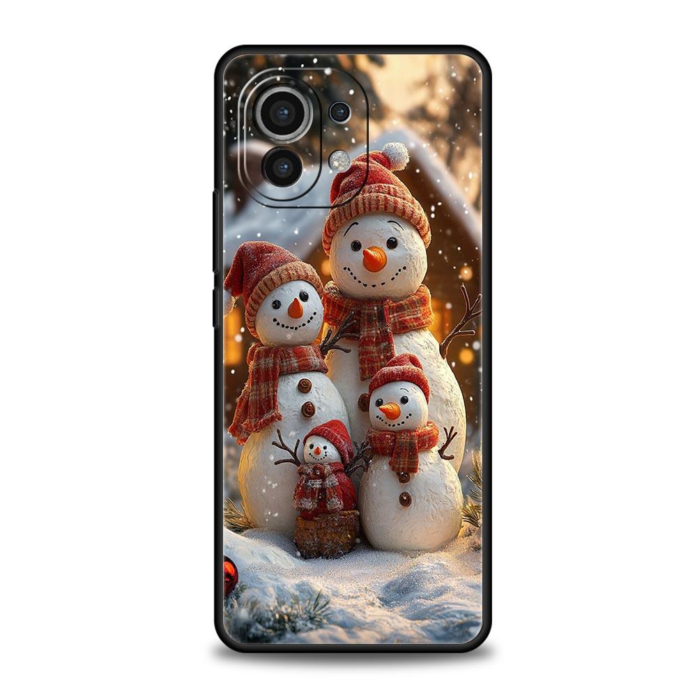 Christmas Snowman Phone Case Cover for Xiaomi Mi 17 15 14 13 12 11 Ultra 15T 14T 13T 12T 11T Pro Lite 5G Soft TPU Shell Fundas