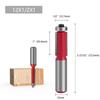 1/4 stk 1/2 tommer 12 mm skaft ende Dobbel fløyter Kulelager Flush Router Bit Rett skaft Trim Trefreser for trebearbeiding