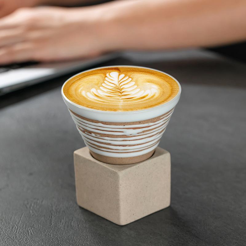 Retro Ceramic Coffee Mug Creative Pottery CoffeeTea Cup Japanese Latte Pull Flower Porcelain Home Art Decorative Cups