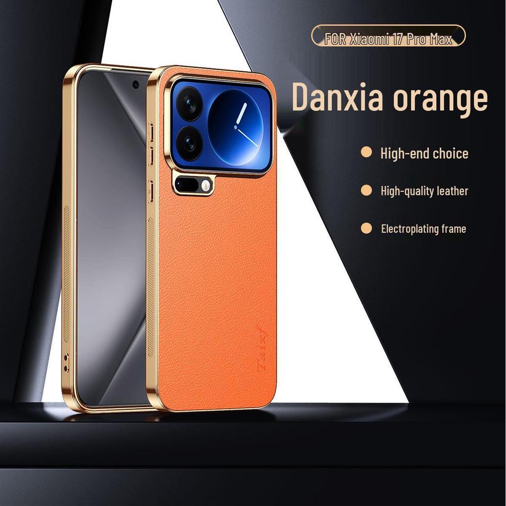 Xiaomi 17ProMax & 15Pro Electroplated Lychee Leather Texture Protective Case - All-Inclusive, Drop-Proof Design
