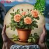 Vintage Floral Iron Wall Art Pink Roses Metal Sign for Home Decor Indoor Outdoor