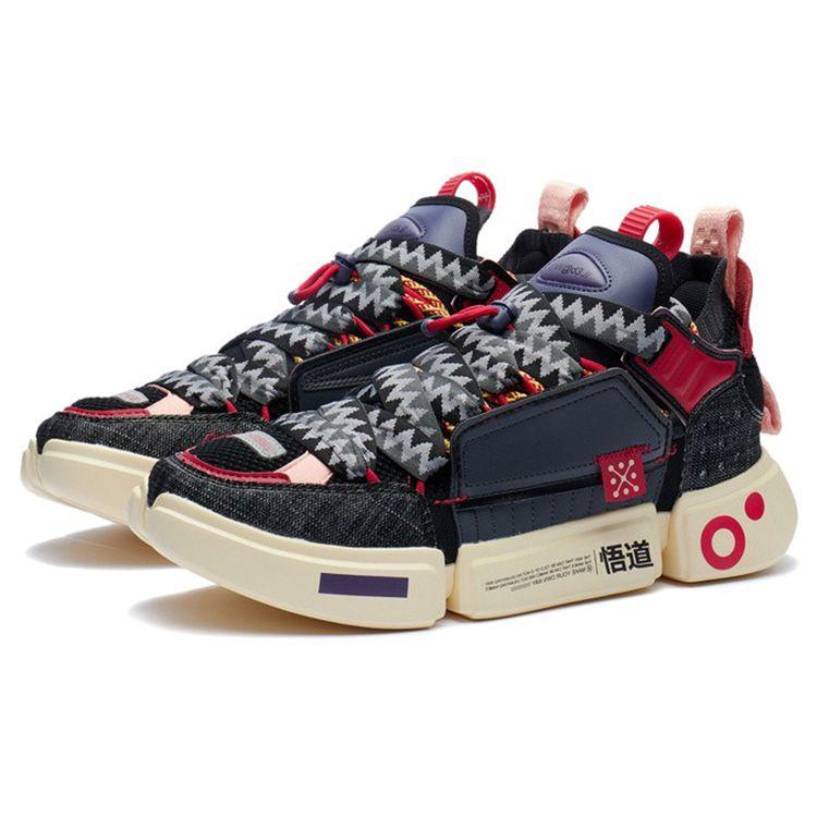 Li-Ning Wudao Ace Fabric Leather One-Piece Weave Anti-Slip Wear-Resistant Low-Top Sports Casual Shoes Men Sneakers Cold-Sand-Black AGWR019-2