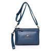 Retro Multiple Zip Pockets Shoulder Bag Soft Square Phone Bag PU Leather Crossbody Bag  Elderly