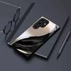 Minimal stromlinienförmiges Design schwarze Glas-Handyhülle für Samsung Galaxy S26 S25 S24 S23 S22 S21 S20 fe/plus/Ultra sturzsicher