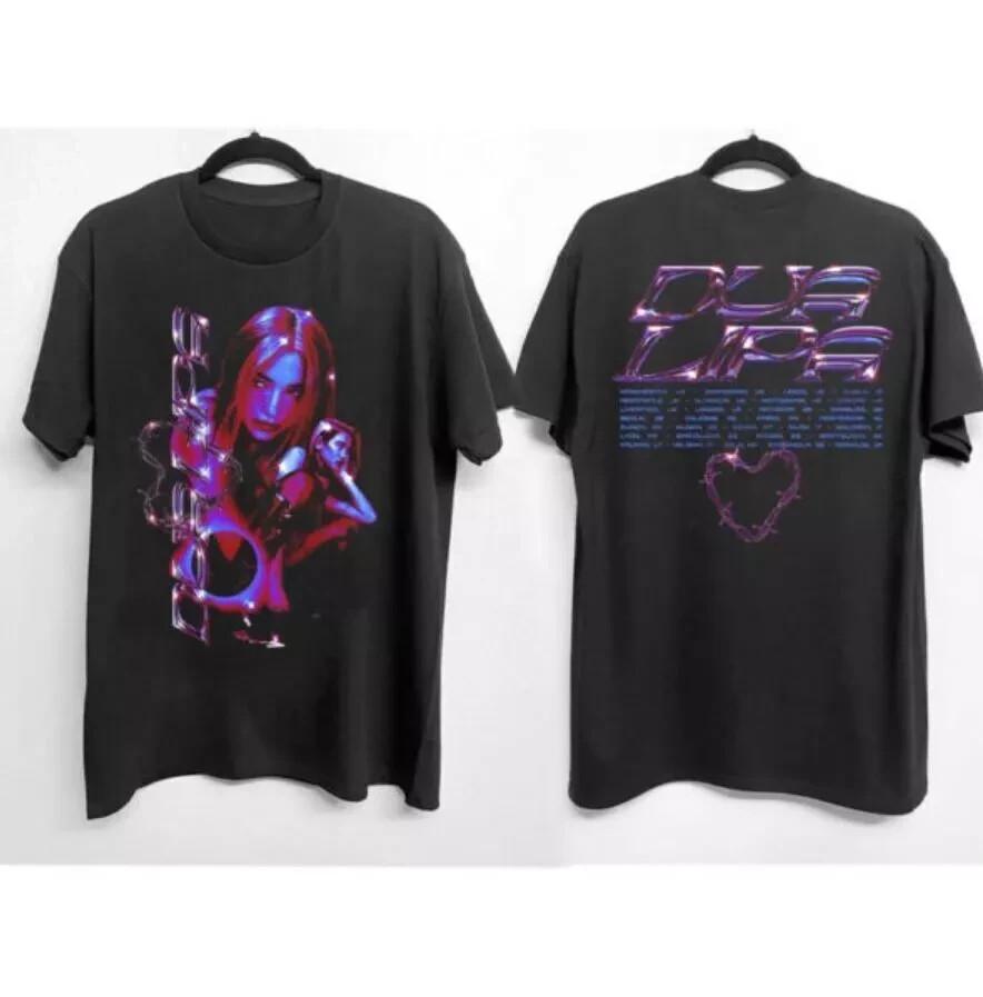 Nostalgia Future Tour 2022 Dua Lipa Shirt Tee Heart Wire Black Barbed Graphic Unisex T-Shirt L