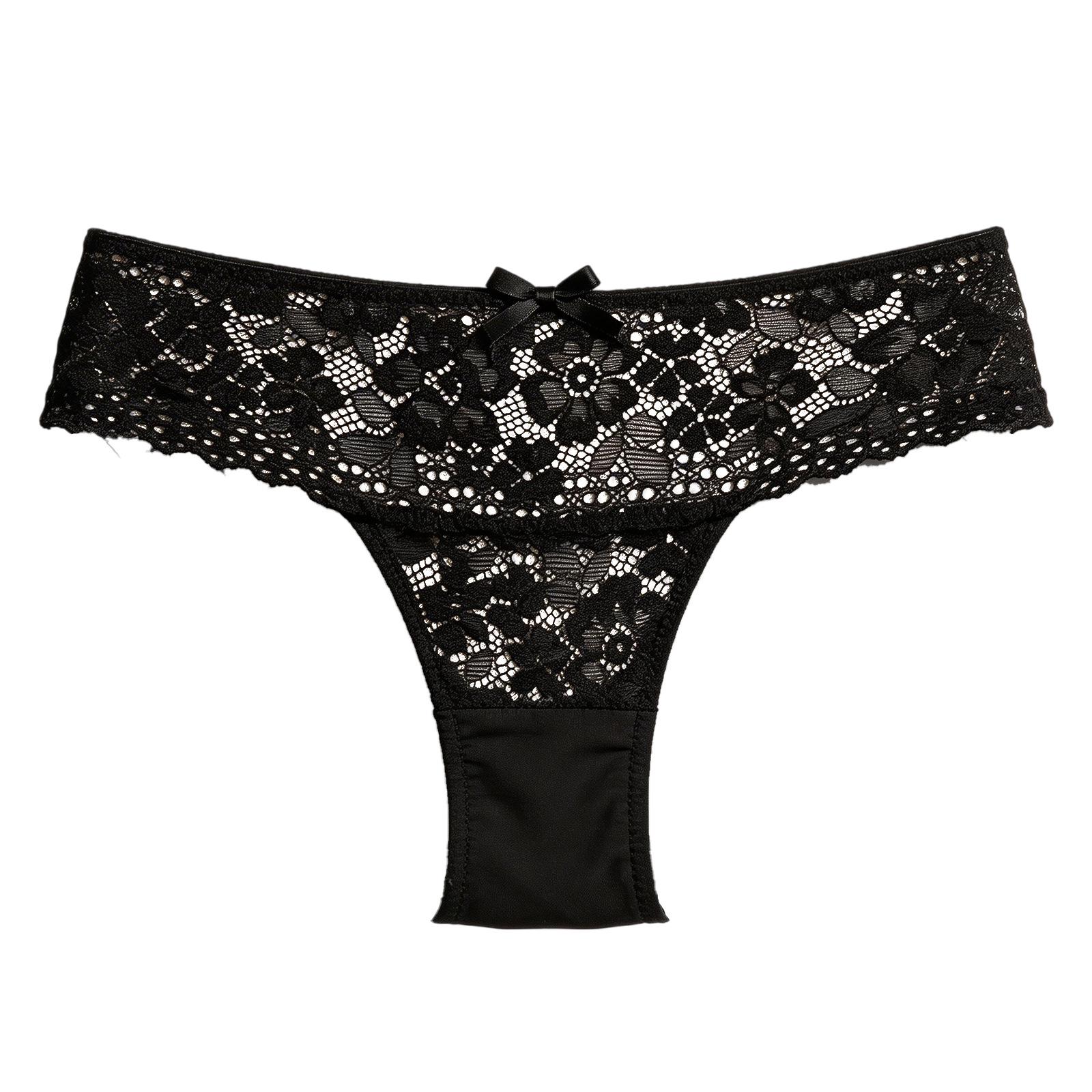 Zeriluna Seamless Breathable Lace Thong - Comfortable, Sexy Fit Extra Large чёрный