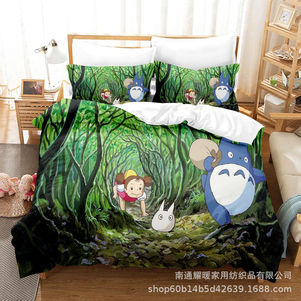 3D Digital Printing Bedding Four-Piece Set Three-Piece Set Chinchilla Bed Sheet Quilt Pillow