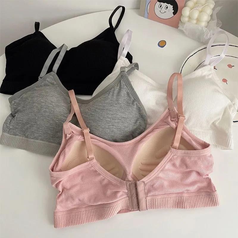 Women Teen No Steel Wire One Piece Push Up Anti Exposure Camisole Bra