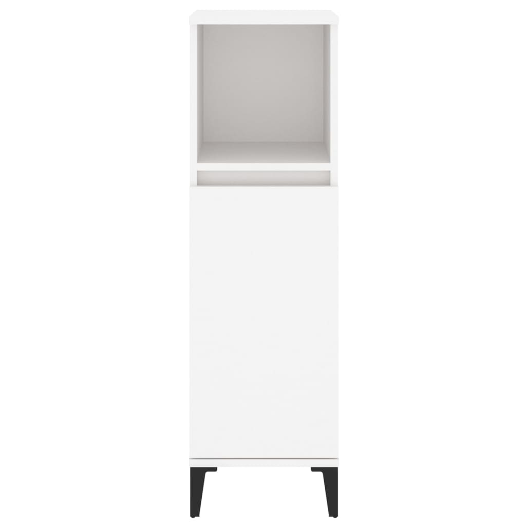 Bathroom Cabinet White 30 X 30 X 100 Cm Particleboard