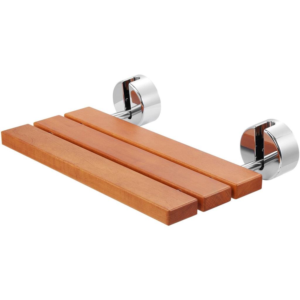 Folding Teak Shower Seat 20.1" X 13.2" Wall Mounted Shower Bench 440 Lbs