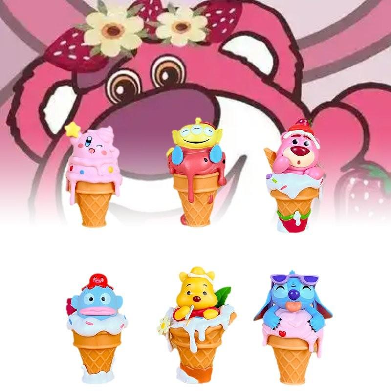 Adorable Disney Winnie The Pooh Strawberry Ice Cream Cosplay Doll Set 9.5cm Pvc