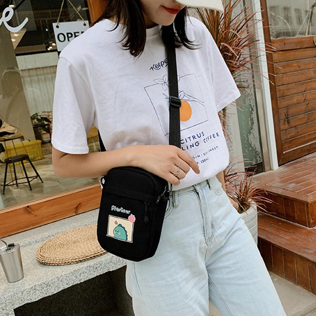Small Square Bag Summer Vintage Girl Crossbody Bag Canvas Cute Student Japanese Internet Red Shoulder Bag