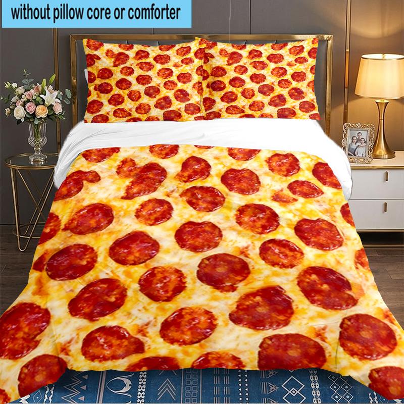 Egg Yolk Delight 3pcs Bedding Set,Including 1pc Duvet Cover And 2pcs Pillowcases Perfect Gift for Christmas,Ideal for Bedroom, Dormitory