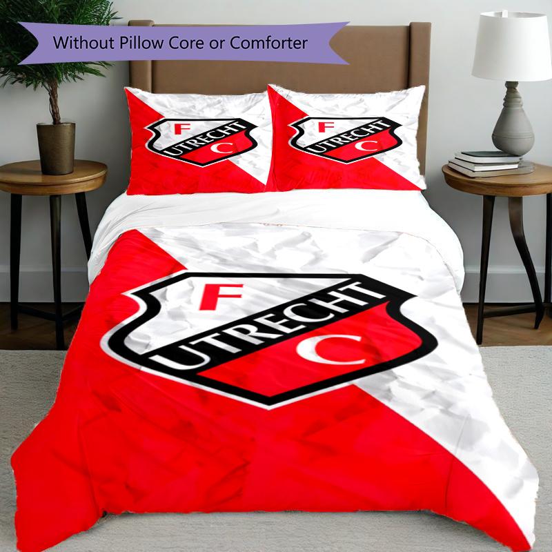3pcs Duvet Cover Set (1*Duvet Cover + 2*Pillowcase, Without Core), FC Utrecht Print Bedding Set, Bedroom Decor, All‑Season, Gift
