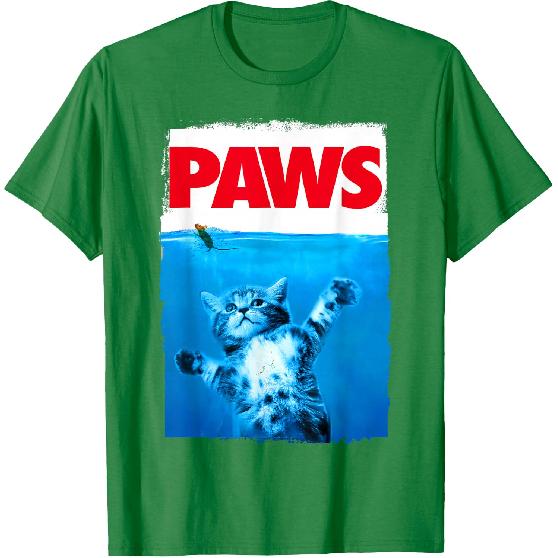 Xiongying Paws Cat and Mouse Top, Cute Funny Cat Lover Parody T-Shirt