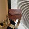 Solid Color Simple Casual Retro 2025 Autumn New Fashion Trend One Shoulder Oblique Span Small Square Women's Bag