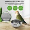 A25F-3-Piece Bird Feeder Cup Stainless Steel Parrot Feeder Cup Animal Cage Water Food Bowl S